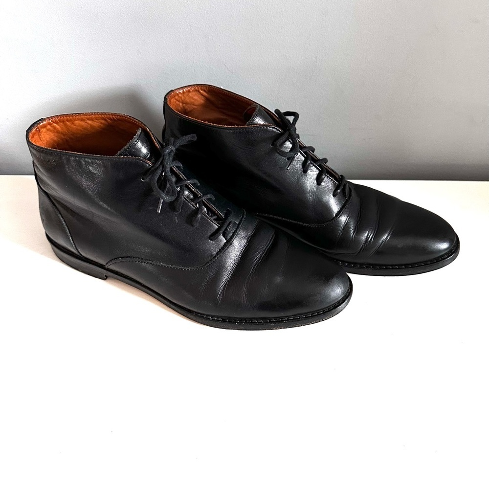 Classic Black Leather Ankle Boots - Women's Lace-Up Booties - Picture 2 of 11
